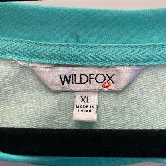 WILDFOX Striped Boxy Pullover Crewneck Long Sleeve Lounge Sweatshirt Top - Picture 12 of 15